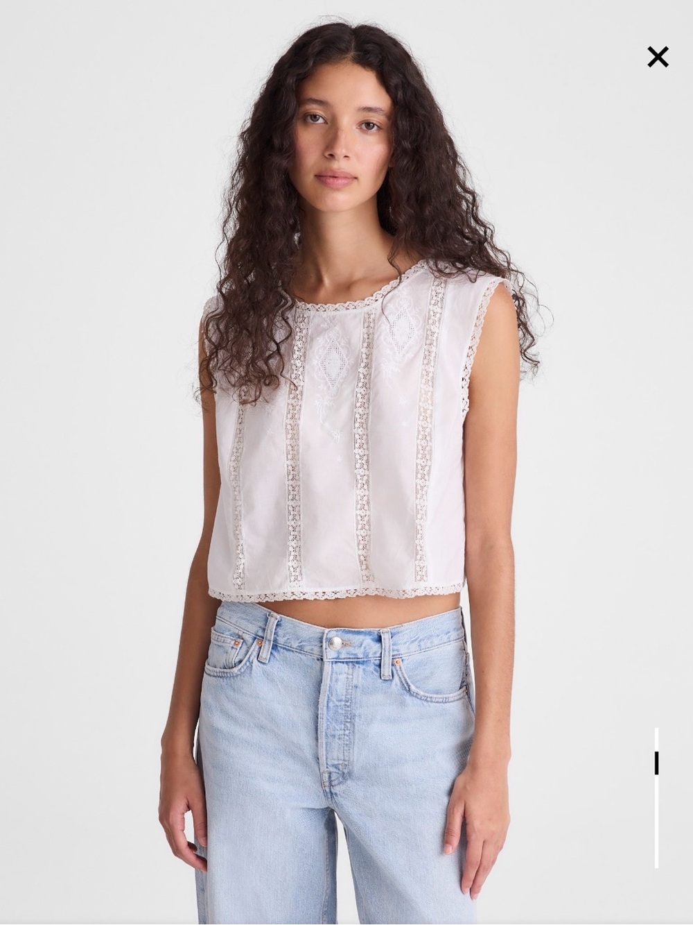 Embroidered Lace-Insert Top - Madewell